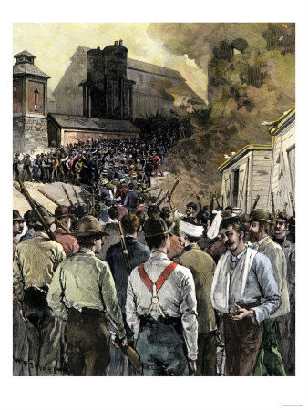 BUSN2A_00069_Pinkerton_Men_Leaving_Carnegie_Steel_Works_during_the_Homestead_Riot_c_1892_Posters