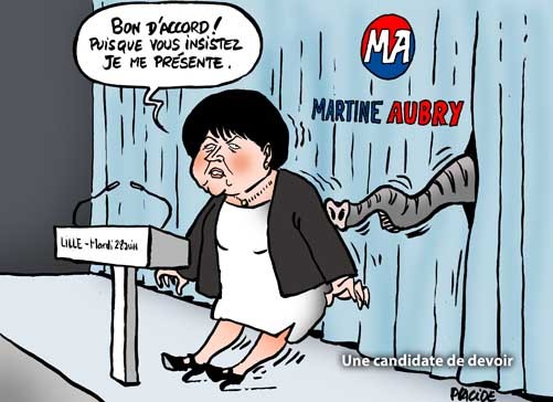 Candidature de Martine Aubry dessin de presse