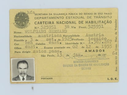 The Brazilian driver's license that Josef Mengele used. The photo is of Mengele and the name belonged to one of his protectors.