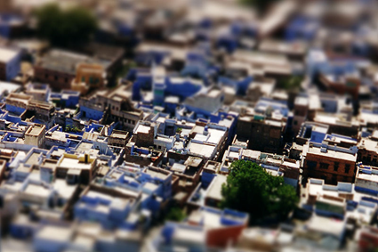 Vue de la ville de Johdpur avec effet Till-Shift