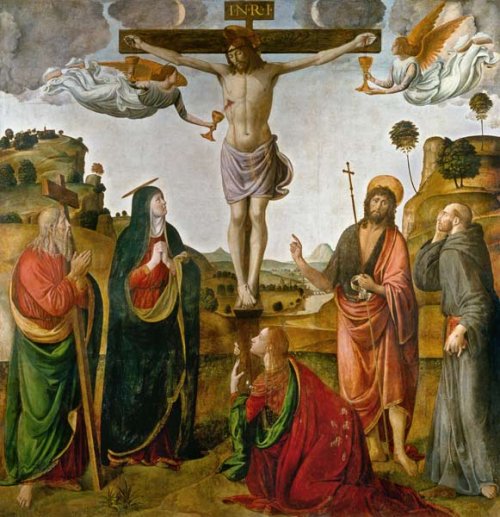 Crucifixion du Christ avec Marie et Saint-Jean, Marie-Madeleine, Andreas et Franois  Cosimo Rossetti