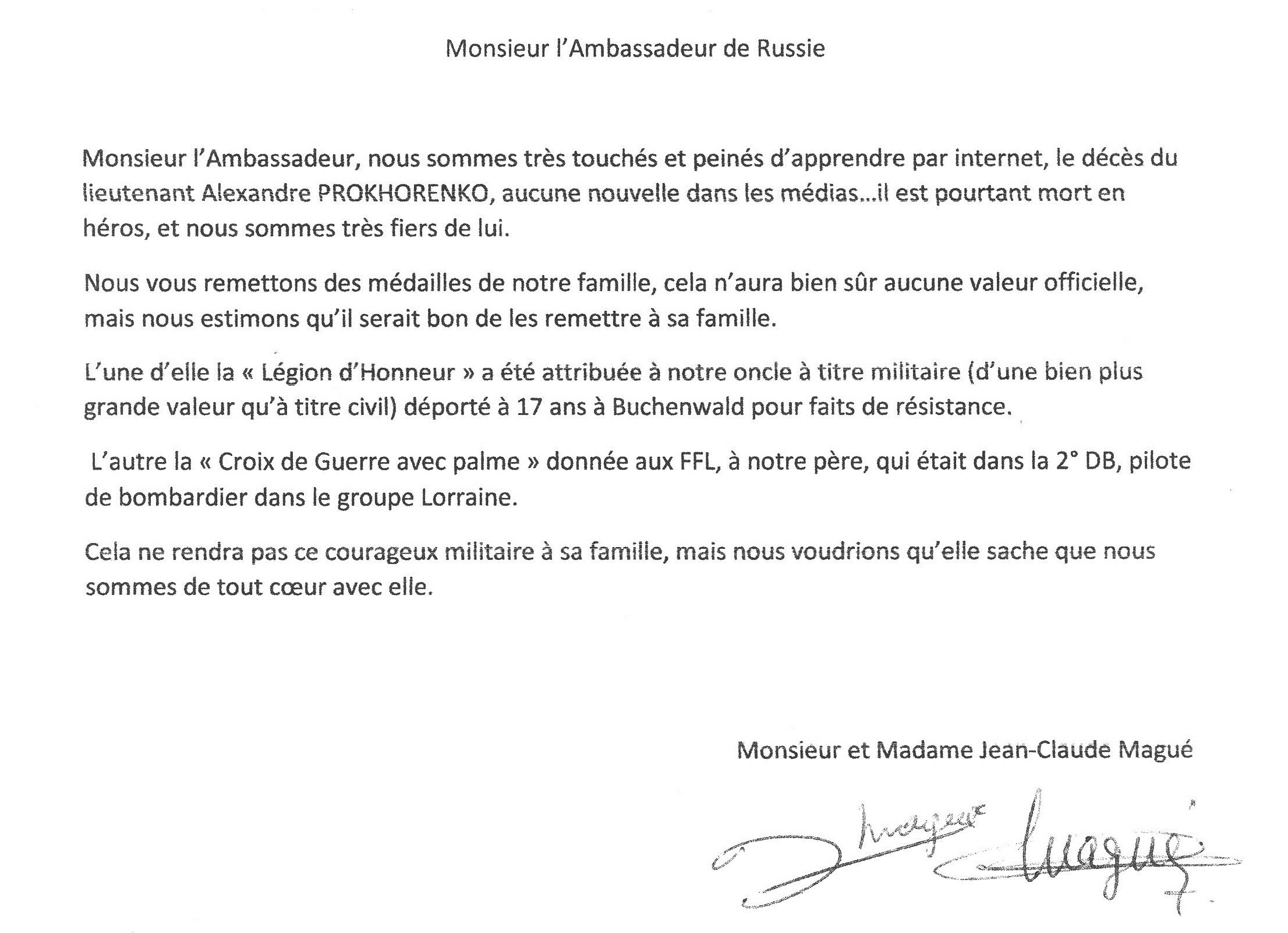 Lettre des Magu