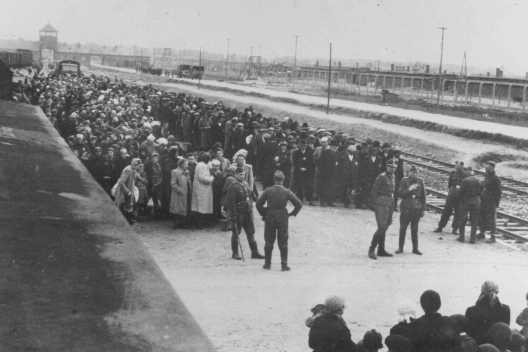 Arrive de Juifs hongrois  Auschwitz | Encyclopdie multimdia de la Shoah