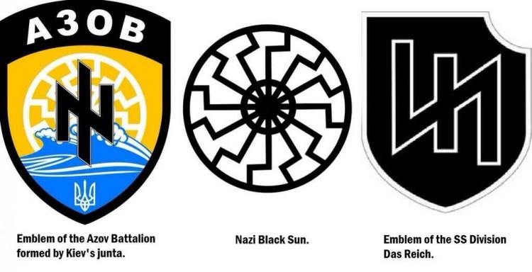 les insignes nazis du bataillon Azov