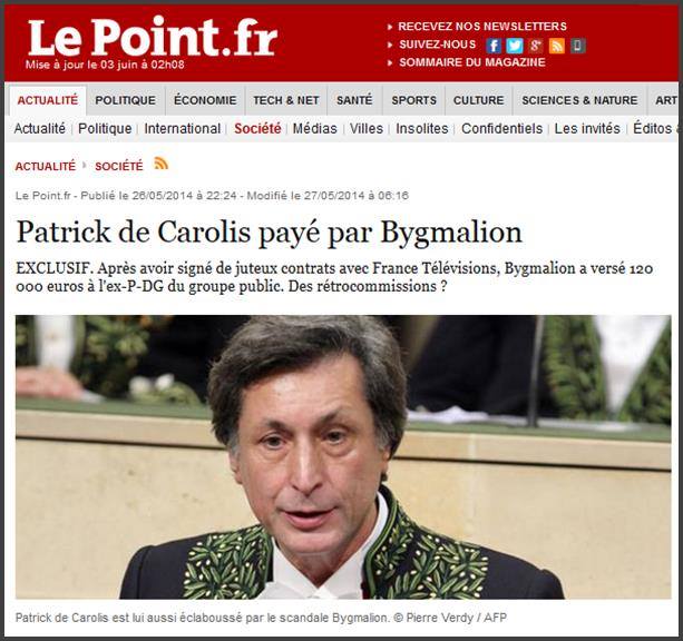 Patrick de Carolis pay par Bygmalion