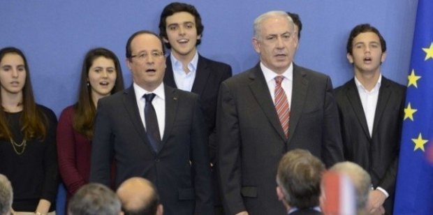 Franois Hollande et Benjamin Netanyahou  Toulouse, jeudi 1er novembre. (LICHTFELD EREZ/SIPA)