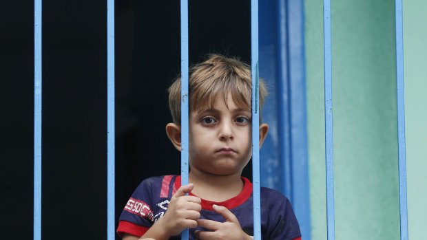 Palestinian families take shelter at schools affiliated with United Nations (UN) due to Israeli bombardments in Gaza City, Gaza on October 08, 2023