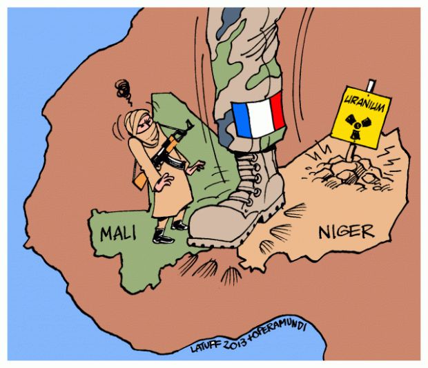 Geopolitical Cartoons: Mali, France, uranium? (2013) | Z Geography